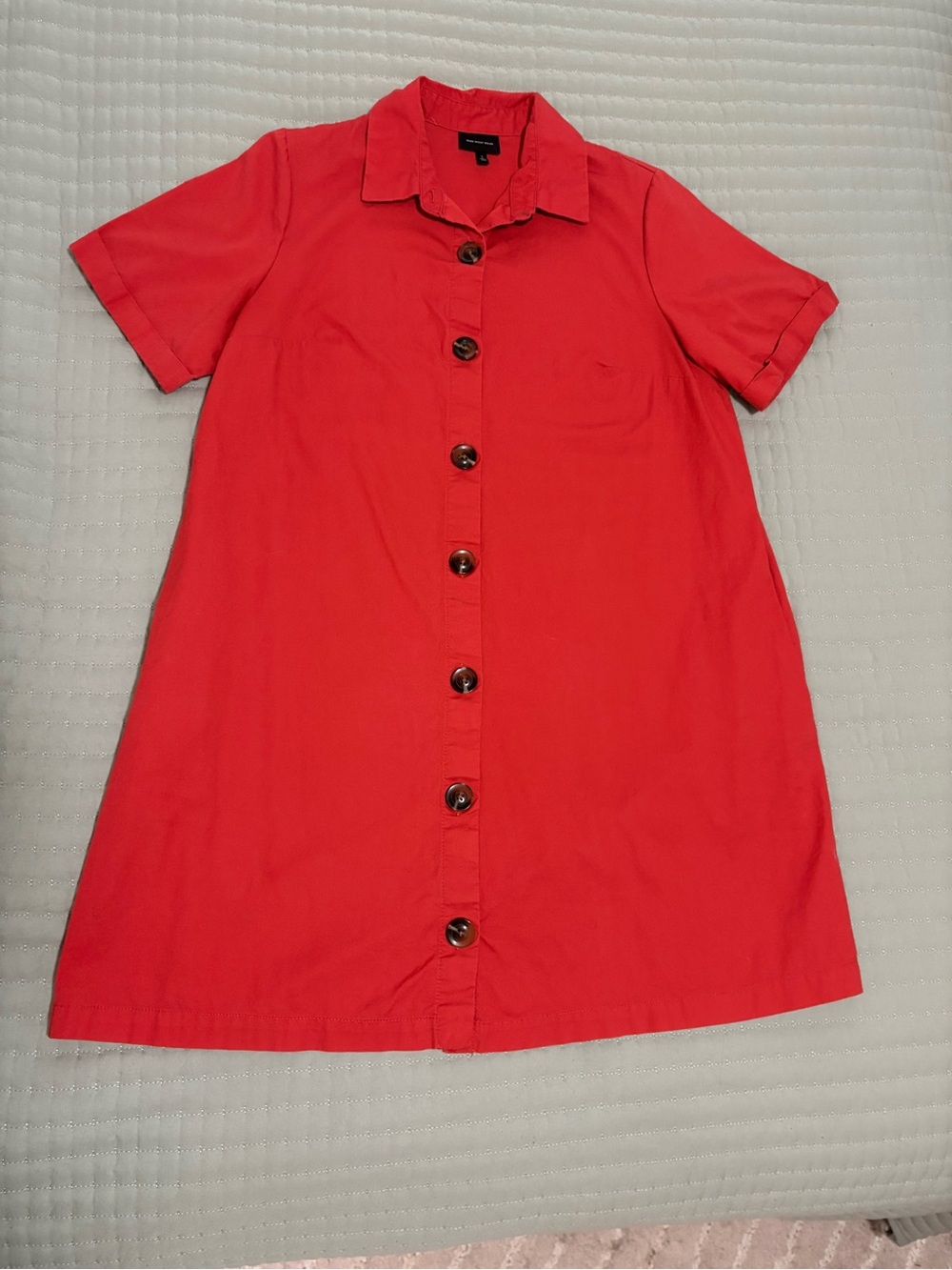 Who What Wear Red Button-Front Mini Dress